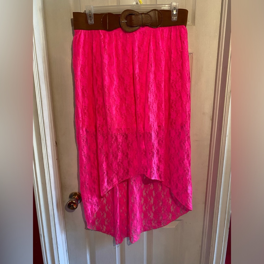 Fabulous neon pink lace skirt size XL